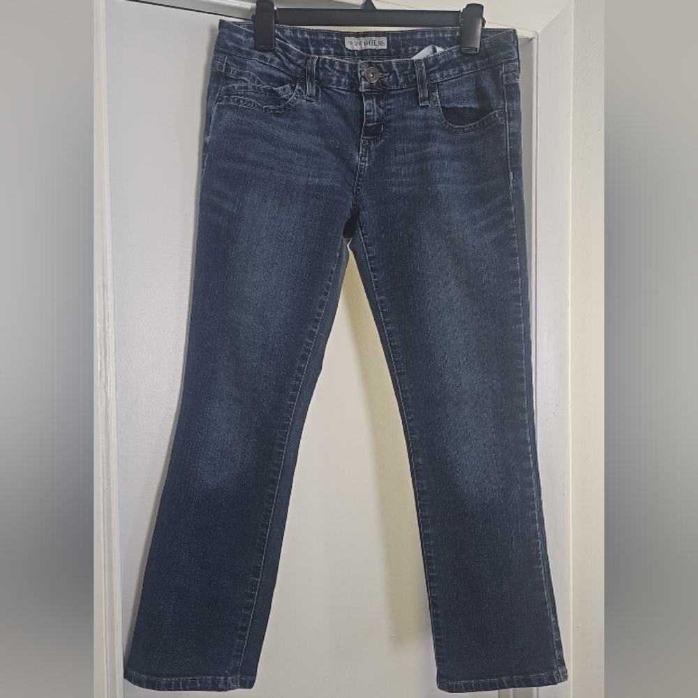 Guess Women's Dark Indigo Wide Leg Crop